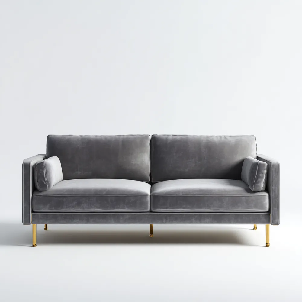 2-Sitzer-Sofa Samt 145x85x80 cm – Dunkelgrau – Modernes Design