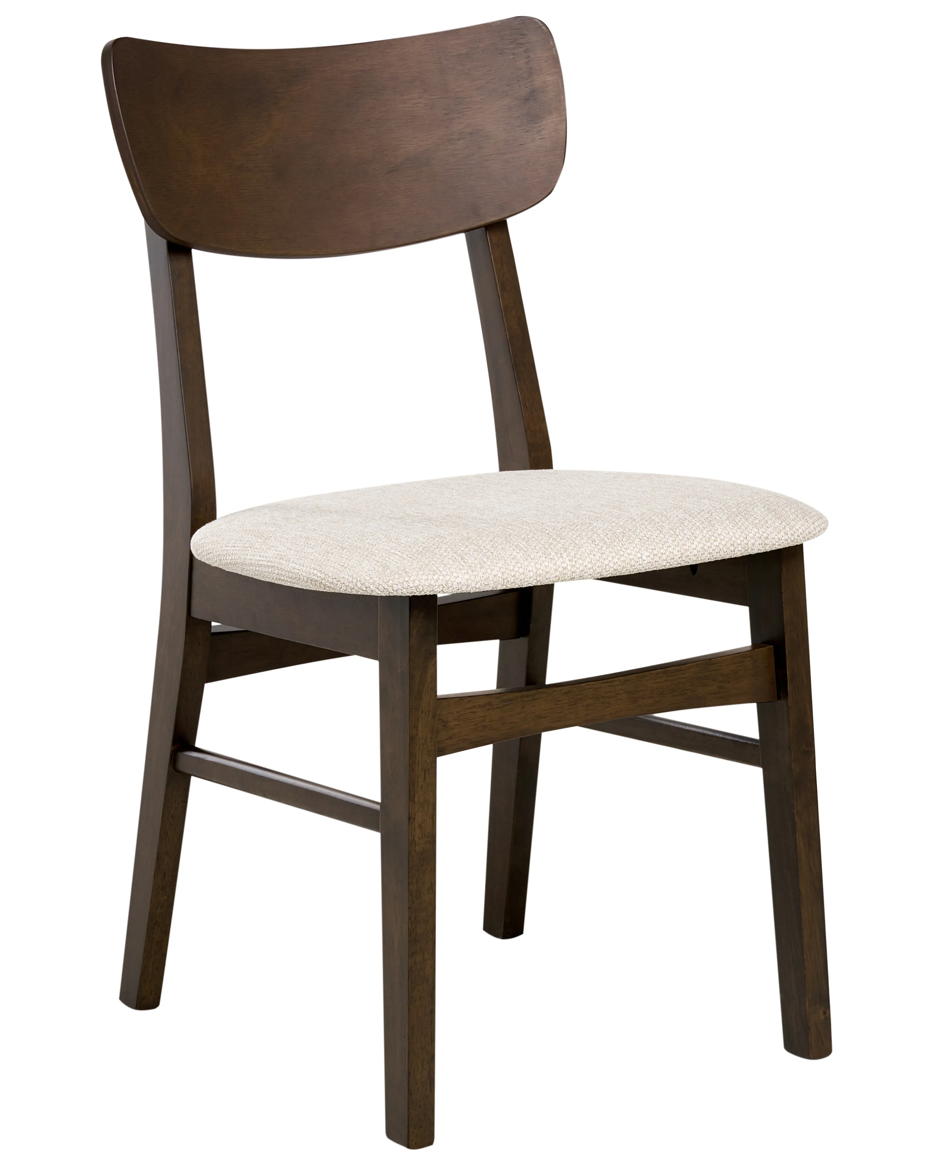 Set van 2 eetkamerstoelen ANOKA Hout Donkerbruin/beige