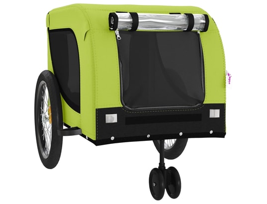 VIDAXL - Remorque de vélo pour animaux de compagnie vert et noir