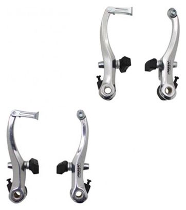 ETRIER FREIN VTT-CITY V-BRAKE NEWTON ALU ARGENT (2 PAIRES) 110MM COMPATIBLE GARDE-BOUE