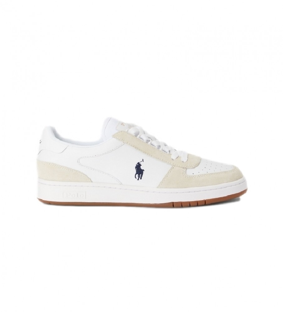 Tênis Ralph Lauren Court de couro branco