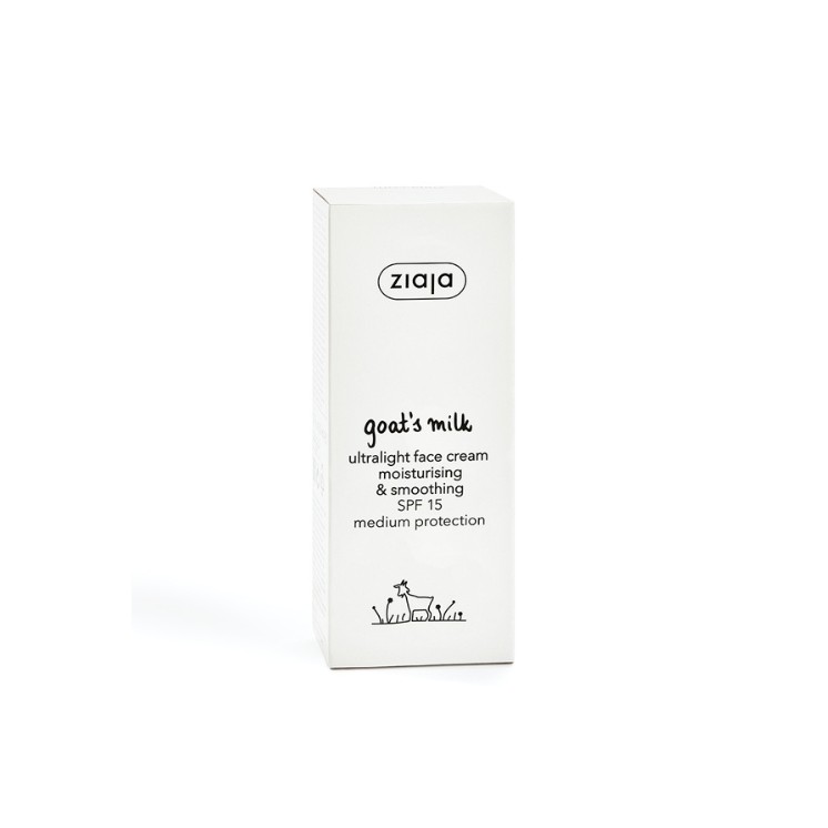 Ziaja Ziegenmilch Ultraleichte anti-age Feuchtigkeits- und Energiecreme mit UVA- und UVB-Filtern SPF15 Mittlerer Schutz 50 ml
