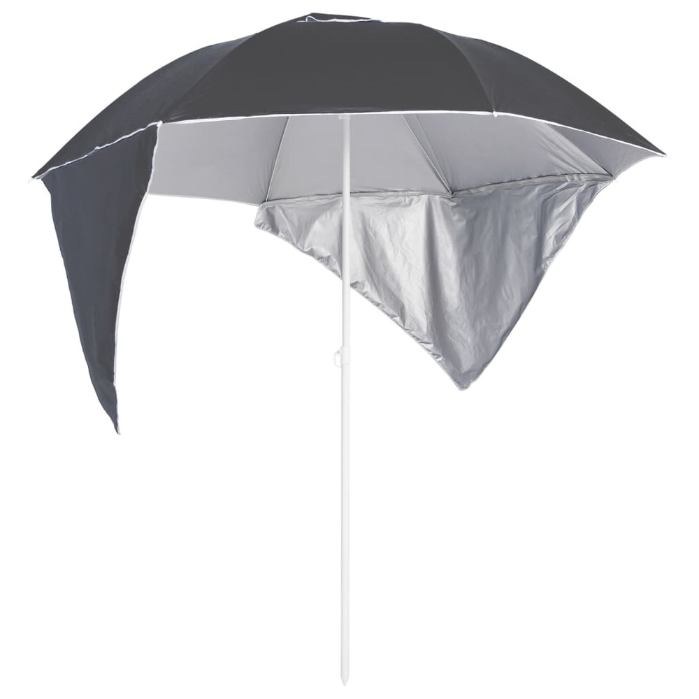 Parasol de plage avec parois latérales 215 cm anthracite