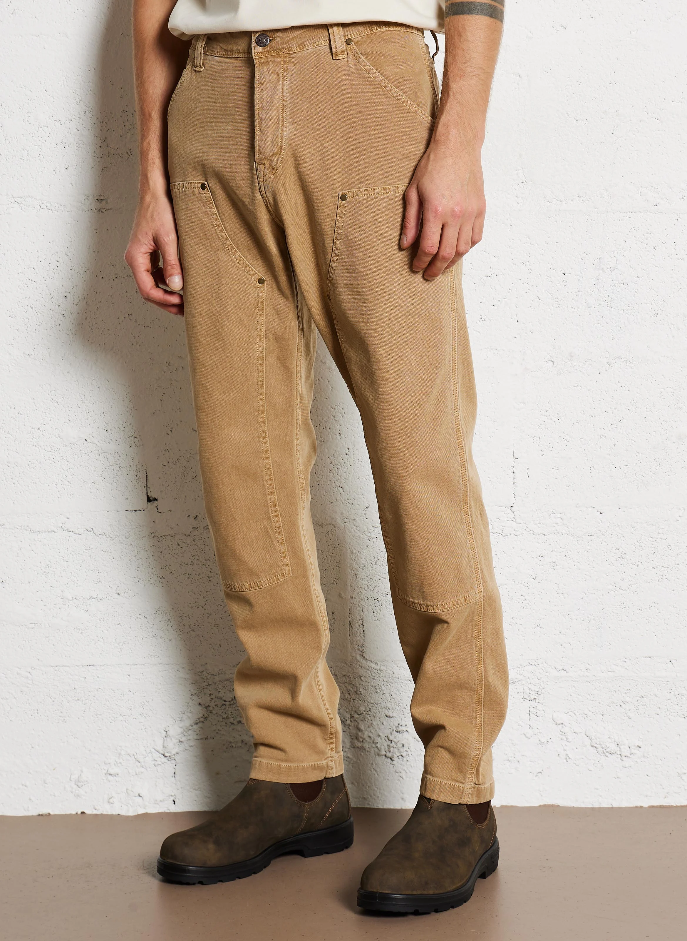 MECANIK - Pantalon cargo en coton mélangé | Marron