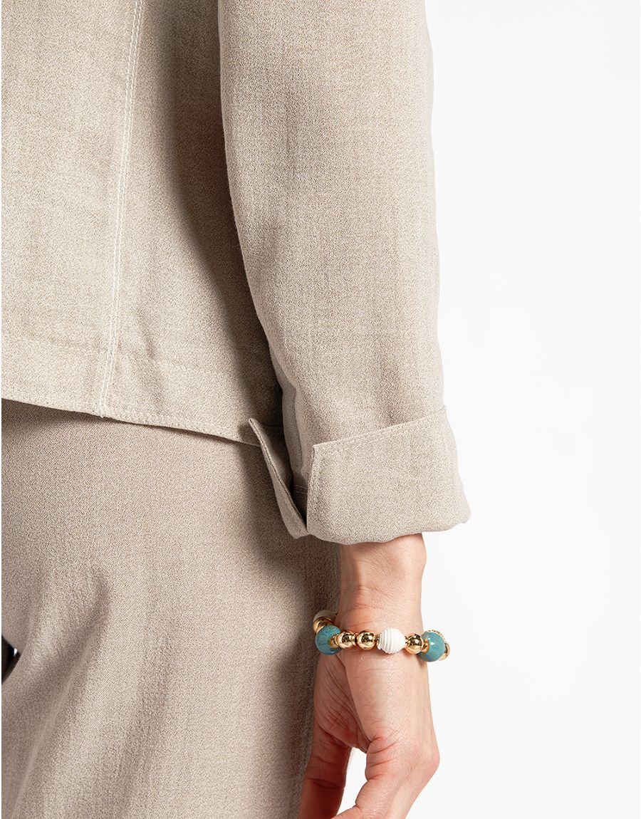 Veste beige col tailleur
