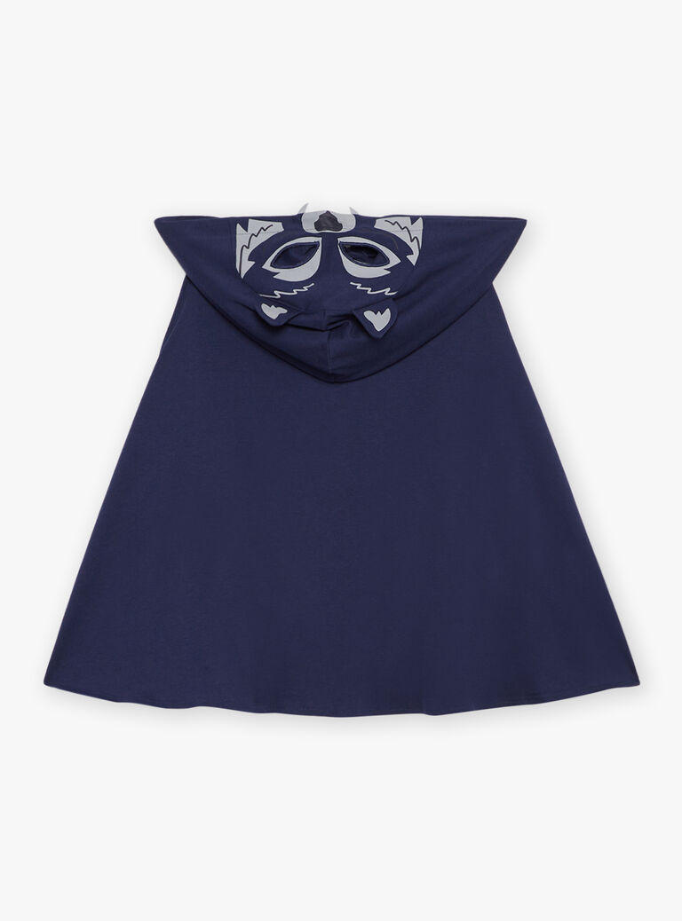 Pyjama deux pièces bleu foncé en coton avec cape tête de loup