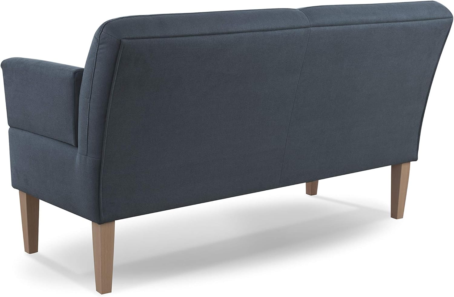 CAVADORE 2,5-Sitzer Küchensofa Kira / Sitzbank für Küche, Esszimmer oder Wohnküche inkl. Armteilverstellung / Leichte Fleckenentfernung dank Soft Clean / 168 x 94 x 81 / Flachgewebe: Blau