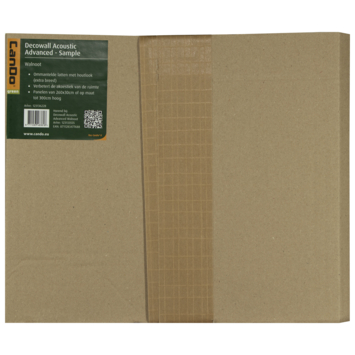 Kleurstaal lattenwand Decowall Advanced walnoot 18x30 cm