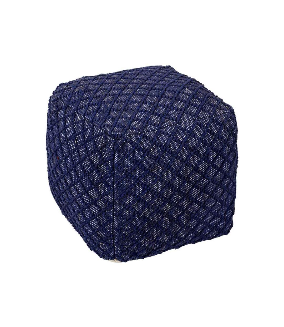 Paris Prix - Pouf Tissu Imprimé belgia 40cm Bleu