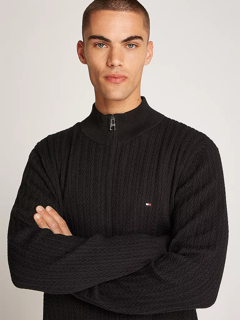 TOMMY HILFIGER Strickjacke schwarz