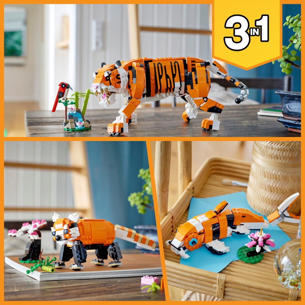 LEGO Creator 31129 3-in-1 Majestätischer Tiger Tierbauspielzeug