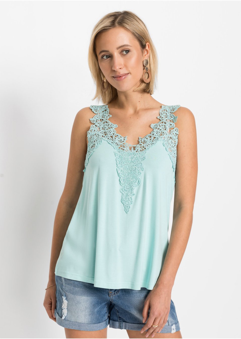 Top à dentelle en viscose