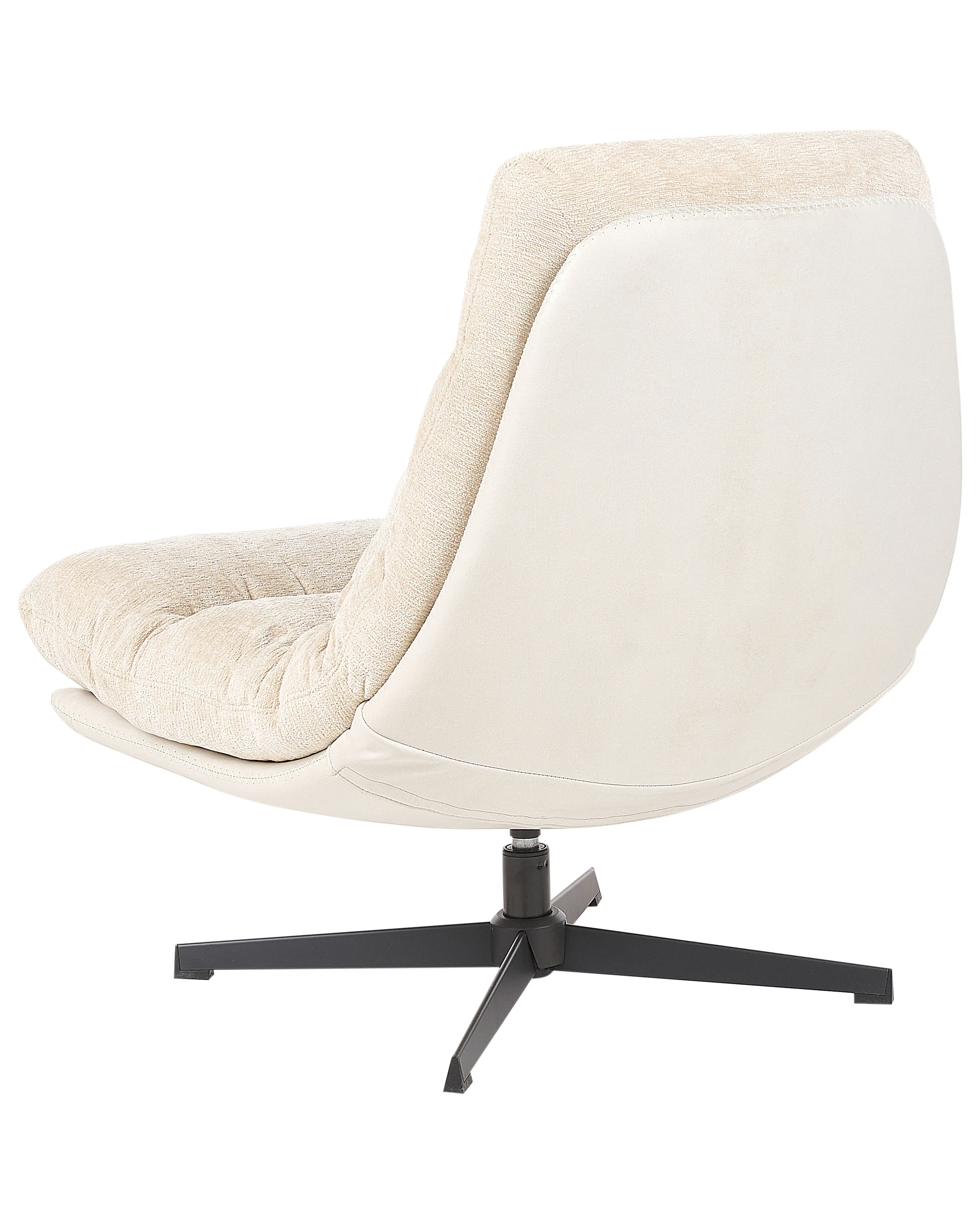 Draaifauteuil TOVIK met voetenbank Chenille Lichtbeige