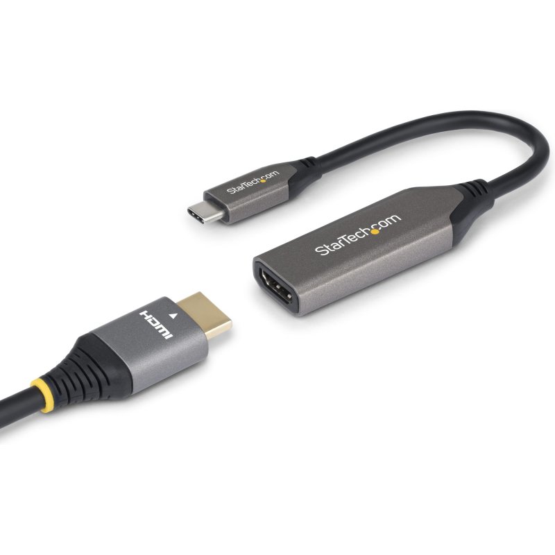 StarTech.com Adaptateur USB-C vers HDMI, 8K 60 Hz / 4K 120 Hz, Compatible Thunderbolt / USB4, Convertisseur USB C vers HDMI 2.1, HDR10+, Câble de 20 cm