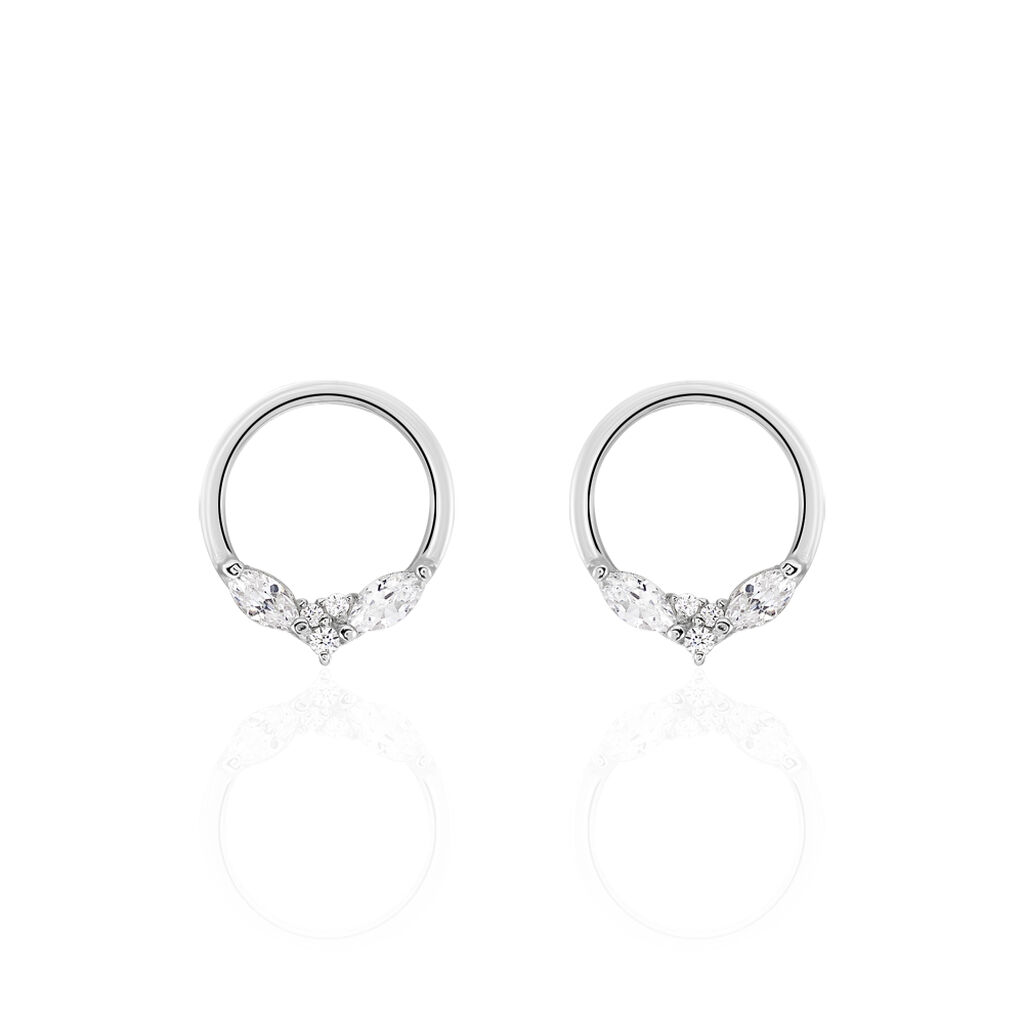 Boucles D'oreilles Pendantes Catiane Argent Blanc Oxyde De Zirconium