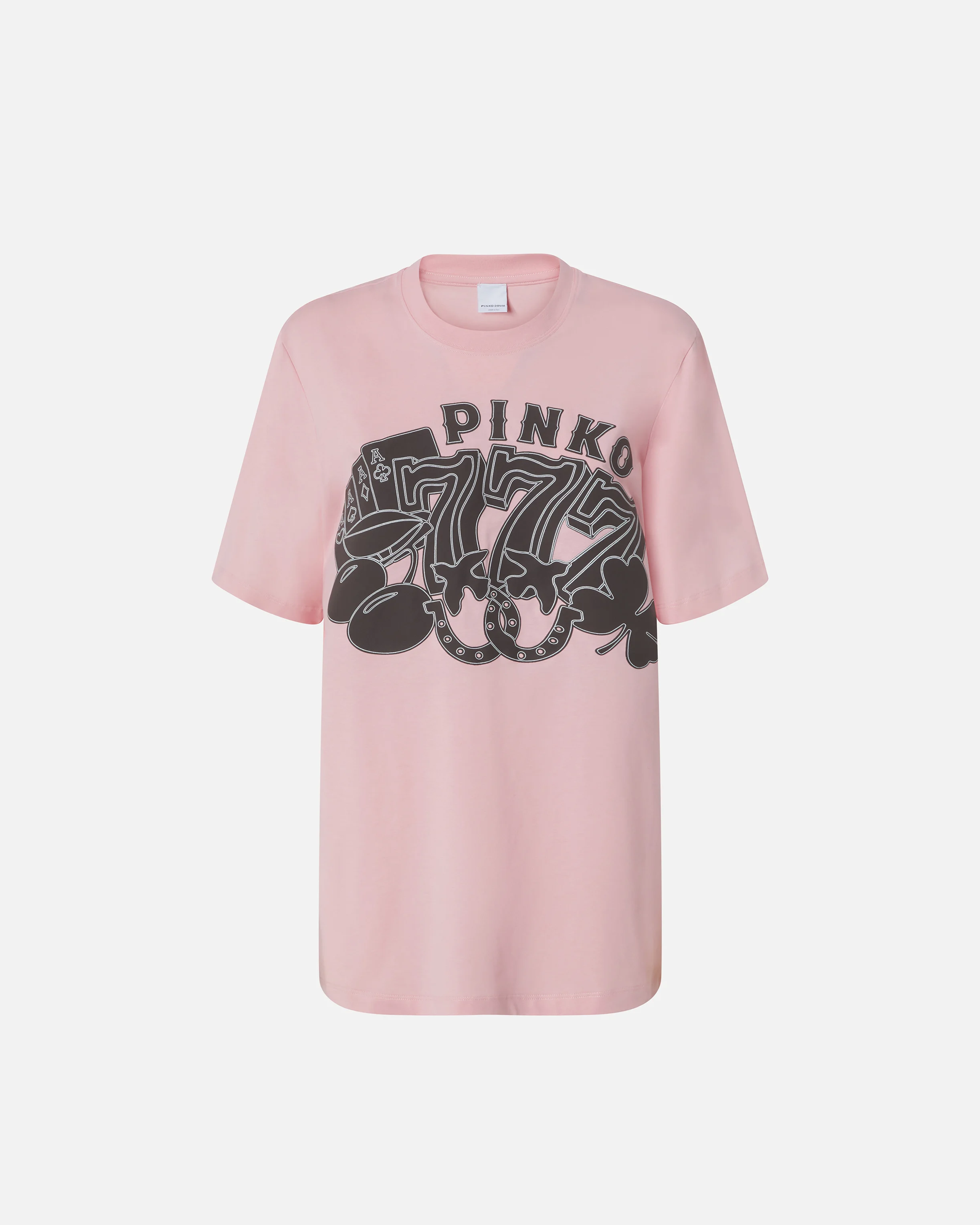 T-shirt oversize avec imprimé casino | Rose