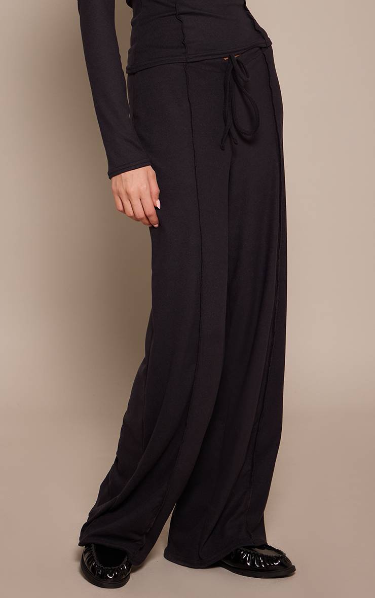Pantalon Large À Détails De Coutures