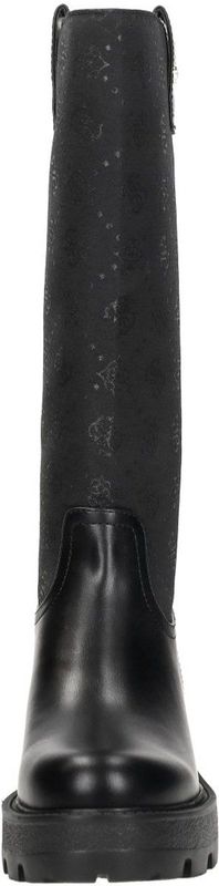 Guess - Monogram Hoge Schacht Dameslaarzen - Zwart - Polyester