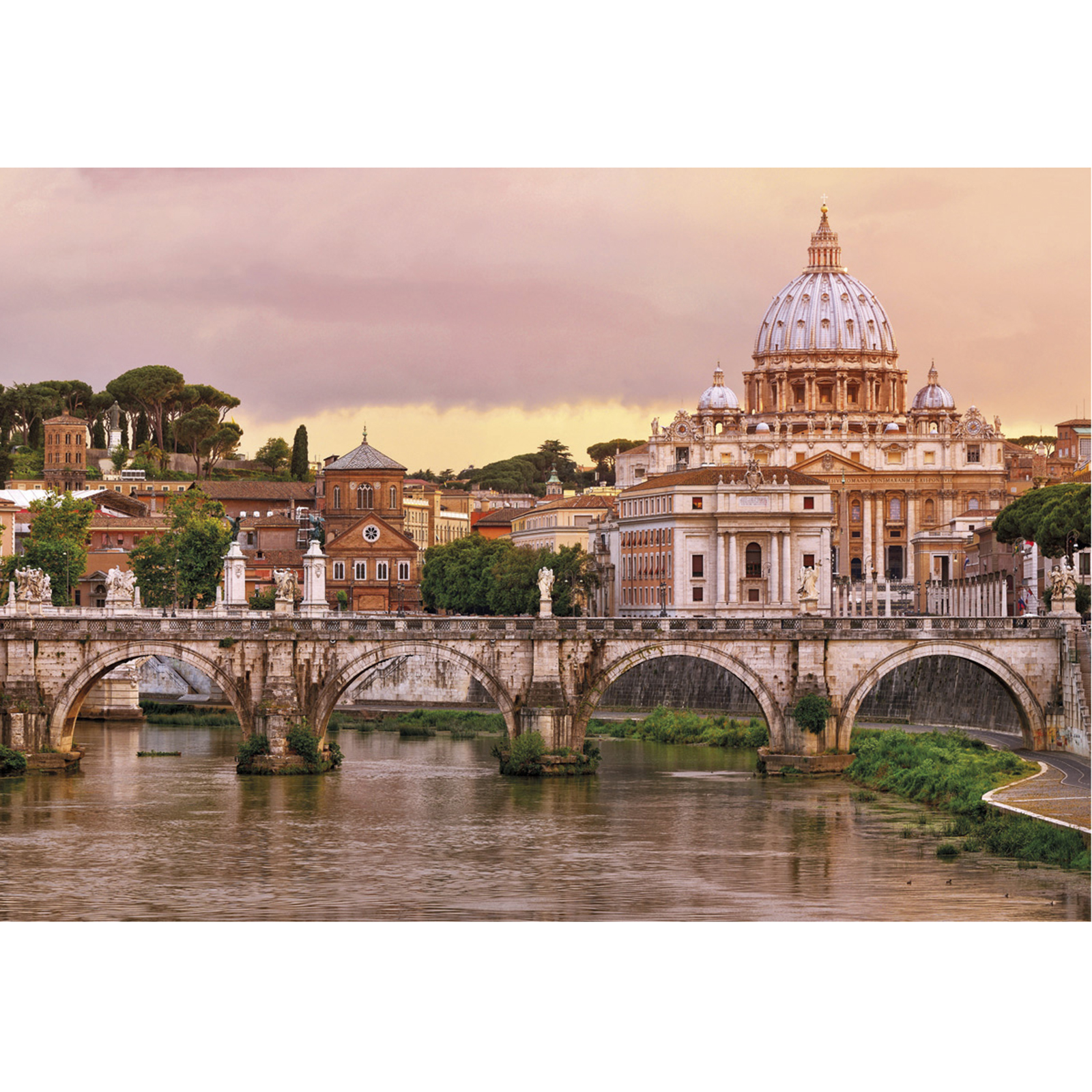 Papier-Fototapete ROME - rose-beige-grün - 368x254 cm