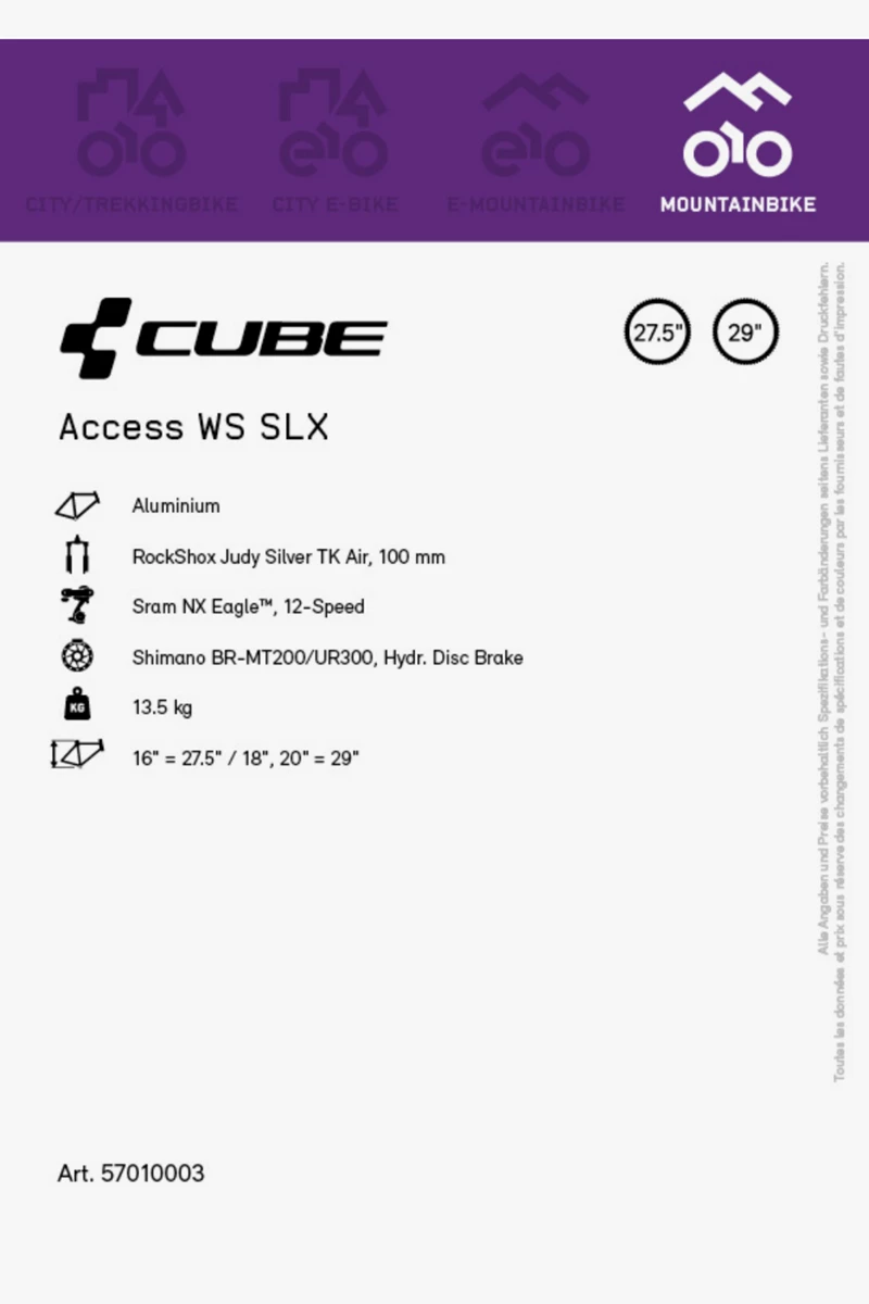 CUBE Access WS SLX 27.529 Damen Mountainbike 2023