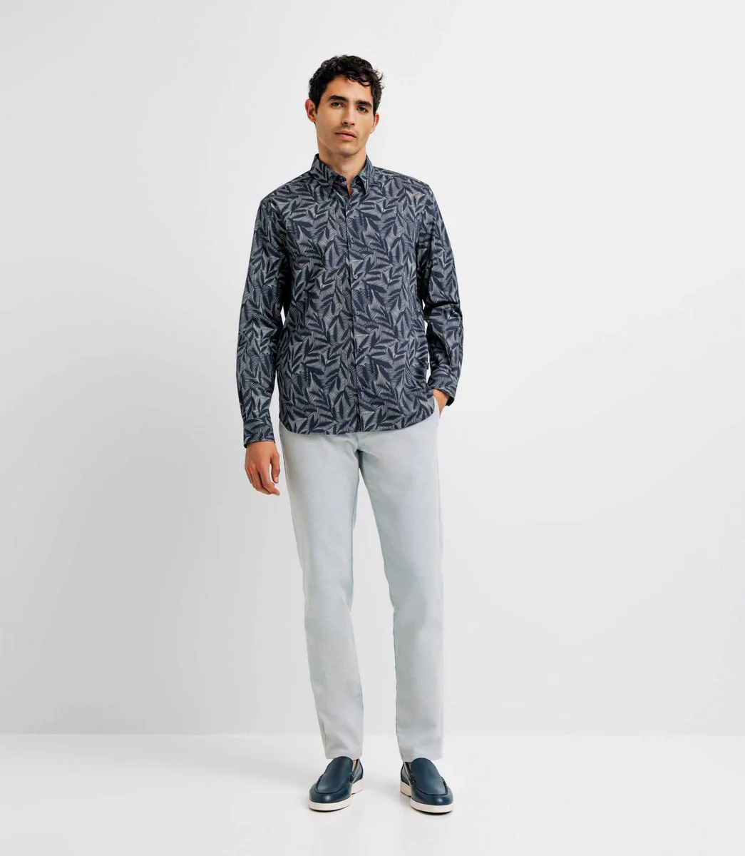 Chemise casual imprimée marine