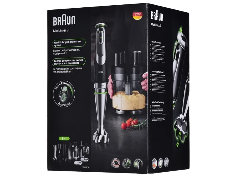 Braun Multiquick 9 MQ 9187XLI - Stavblender - 1.2 kW - premium sort/børstet rustfrit stål
