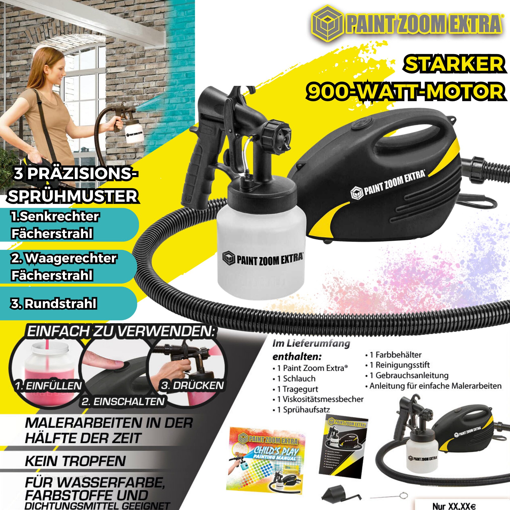 Best Direct® Farbsprühsystem, Farbsprühpistole, Farbsprühgerät Paint Zoom Extra