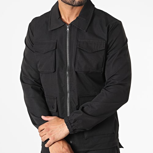 Ensemble Veste Zippée Et Pantalon Cargo AB331 Noir