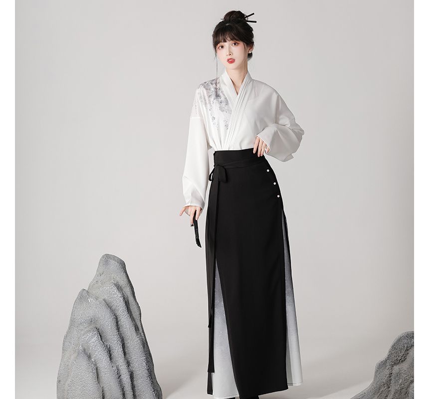 Keiko Girl - Traditionele Chinese kostuumset met lange mouwen en bloemenprint