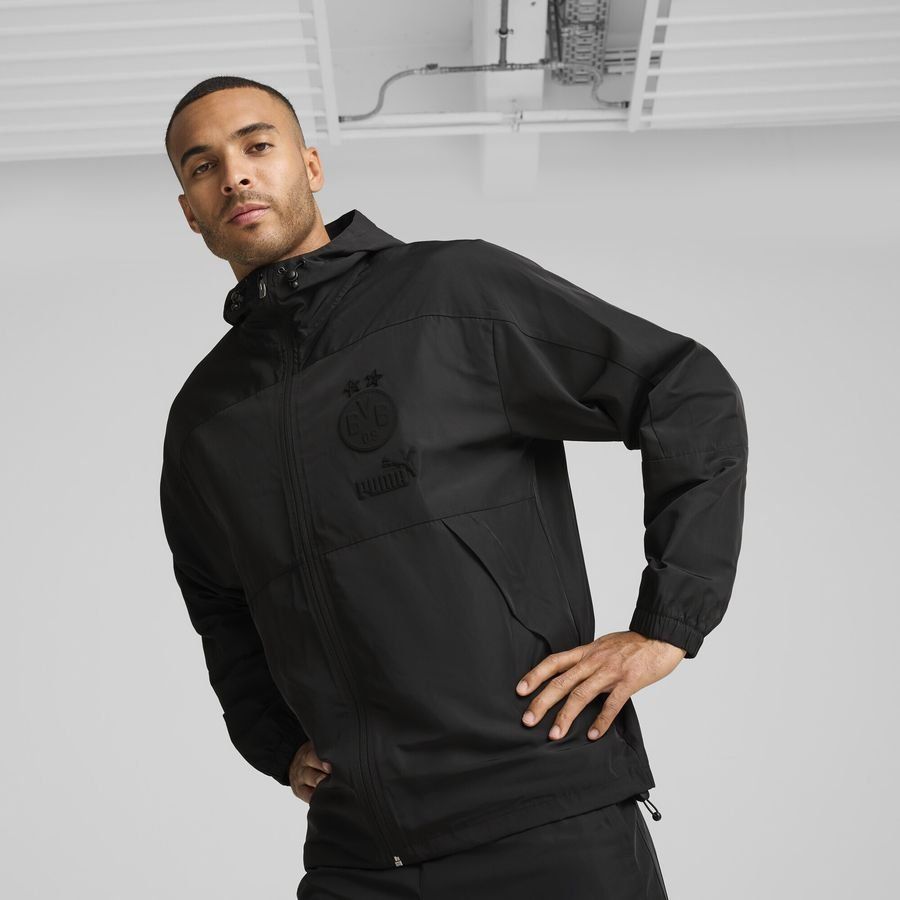Borussia Dortmund Zipped Sweat à Capuche - Noir