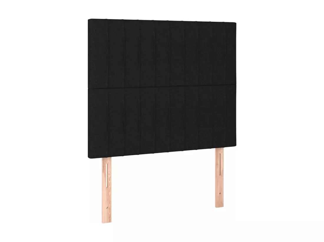 Sommier tapissier avec matelas et LED Noir 90x190 cm Tissu