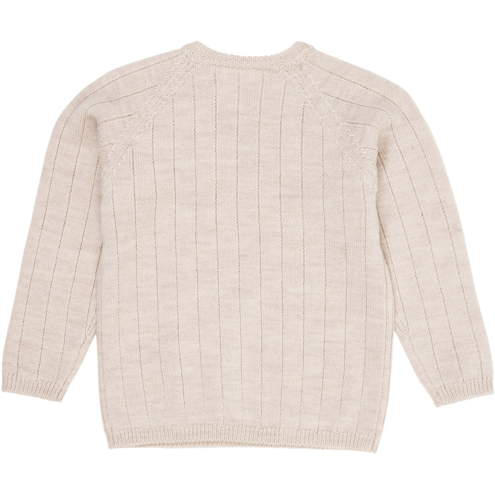 Pale Cream Melange Merino Striktrøje