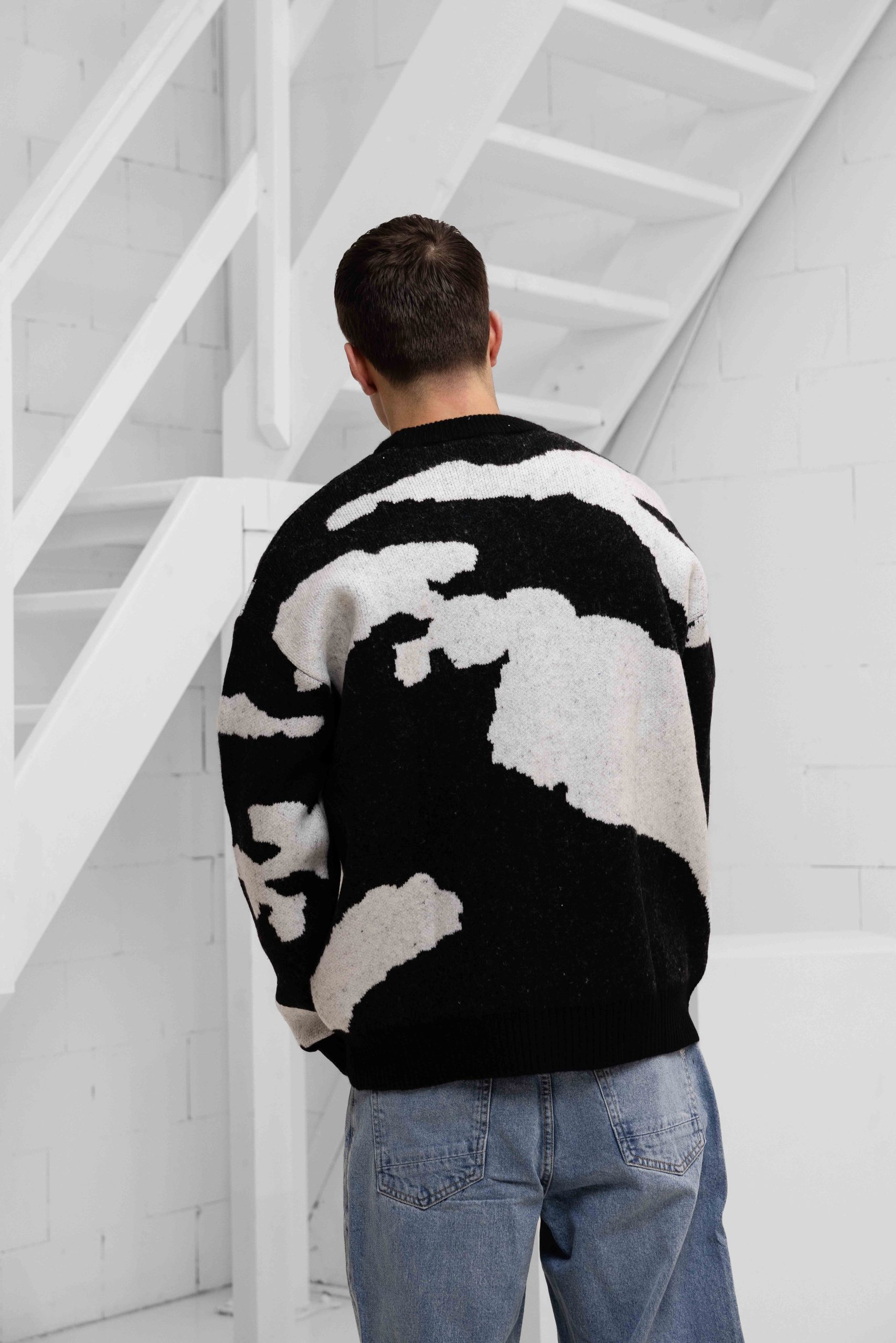 Equalité Camo Knit Sweater Heren Zwart/Grijs