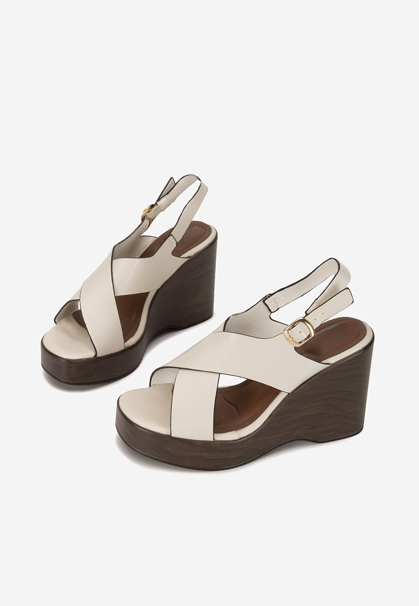 Sandales à plateforme beige Sarania