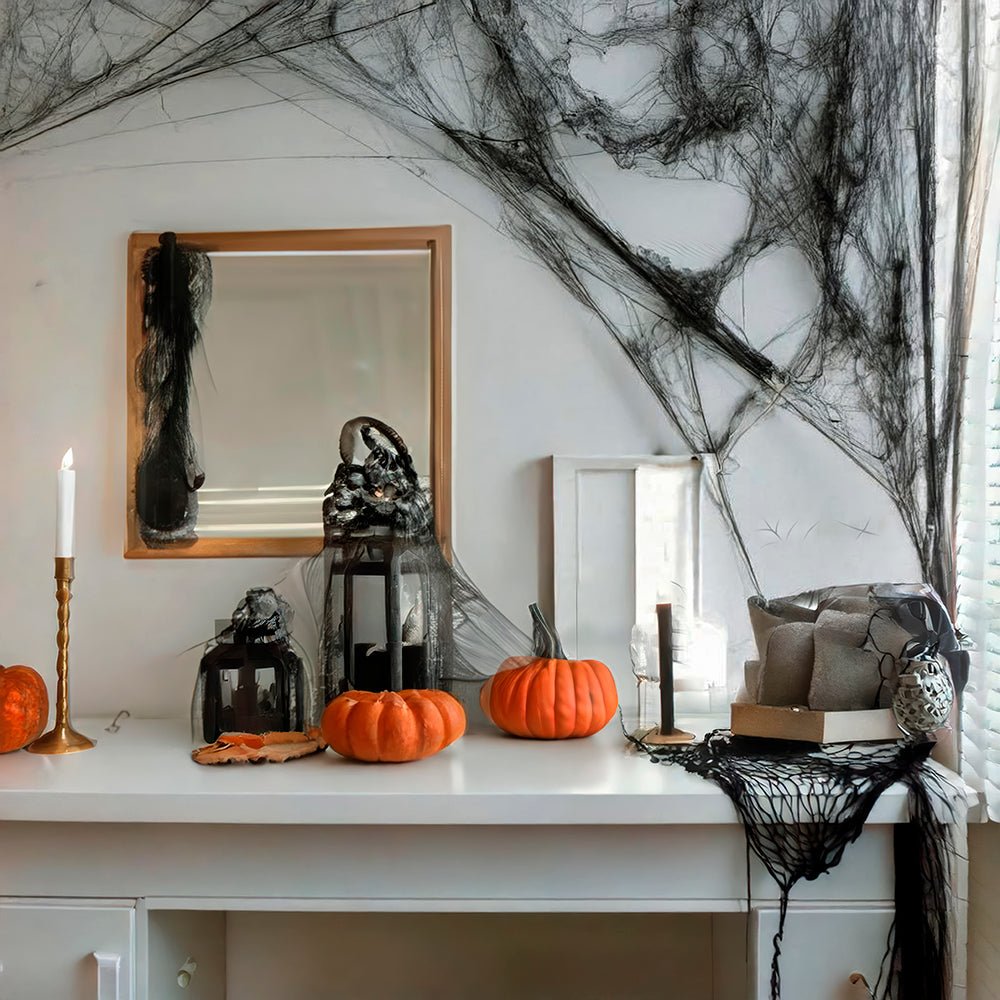 Halloween Hangdecoratie Zwart Spinnenweb 60gr