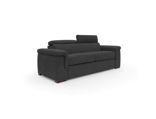 DIVANI.STORE - Canapé lit giunone matelas h18 cm noir 3 places