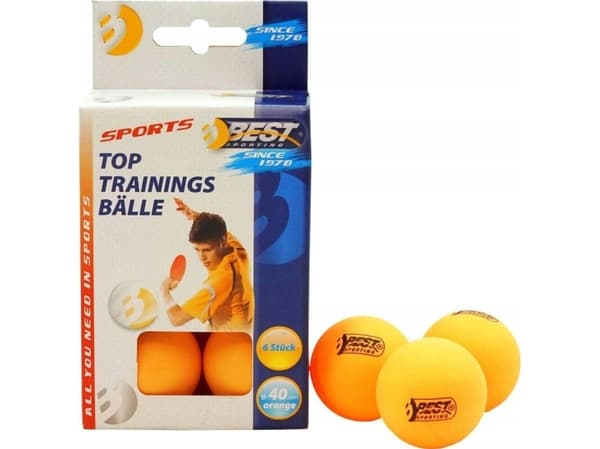 Best Sporting 6 oransje bordtennisballer diameter 40 mm klasse 1 BEST Sporting 23111