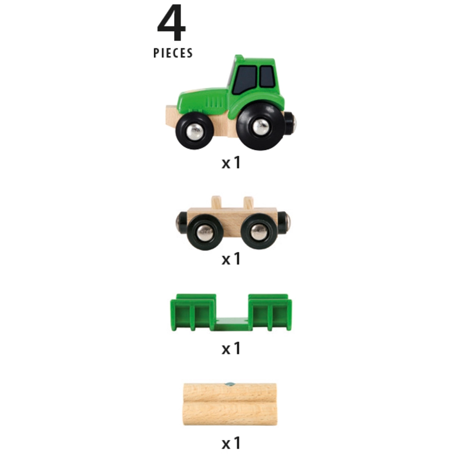 BRIO® WORLD Traktor mit Holz-Anhänger 33799