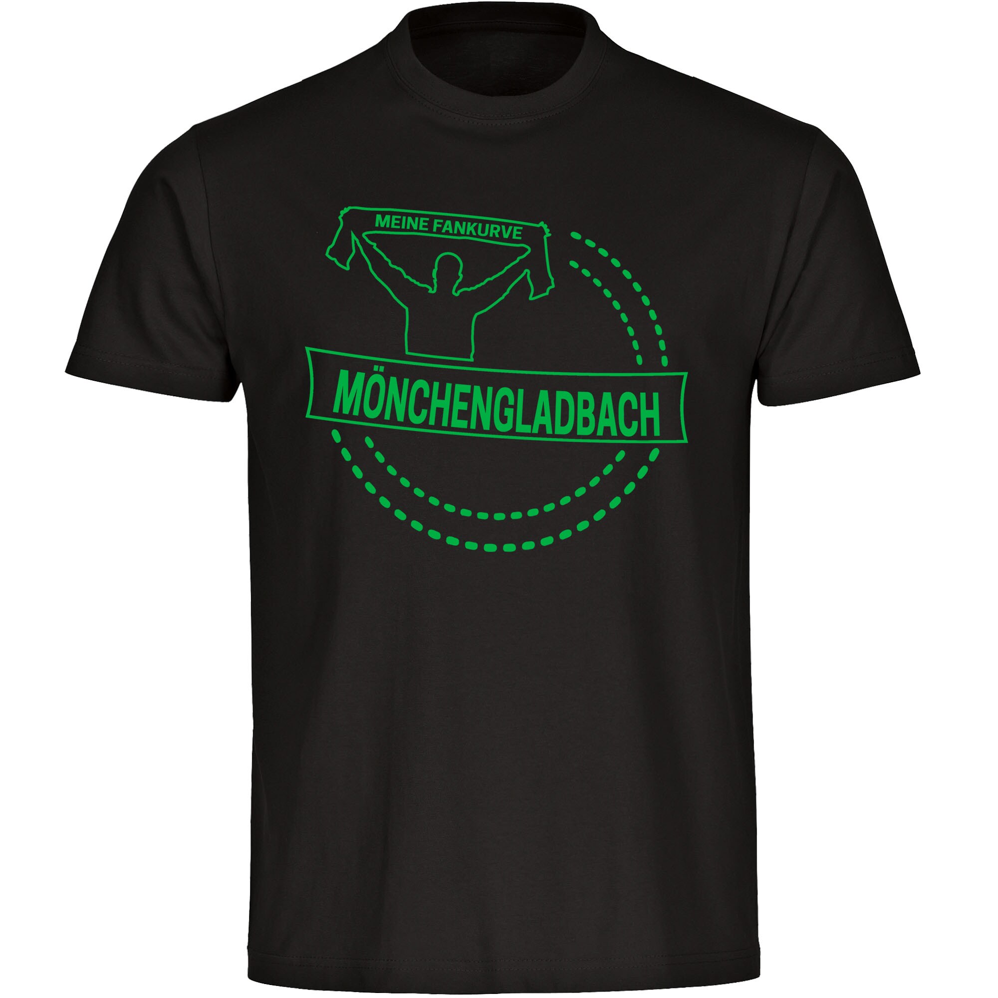 multifanshop® Herren T-Shirt - Mönchengladbach - Meine Fankurve - Druck grün