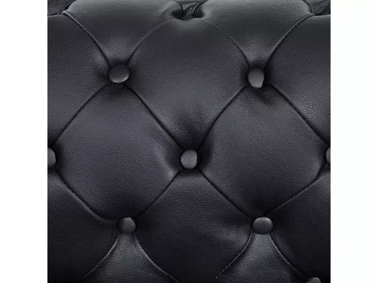 Canapé 3 places en cuir noir CHESTERFIELD