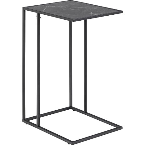 Infinity hjørnebord - sort marmorlook
