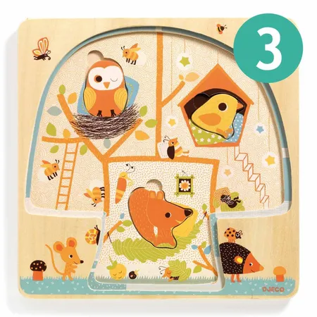 Djeco Schichtpuzzle: Chez nut, 9 Teile