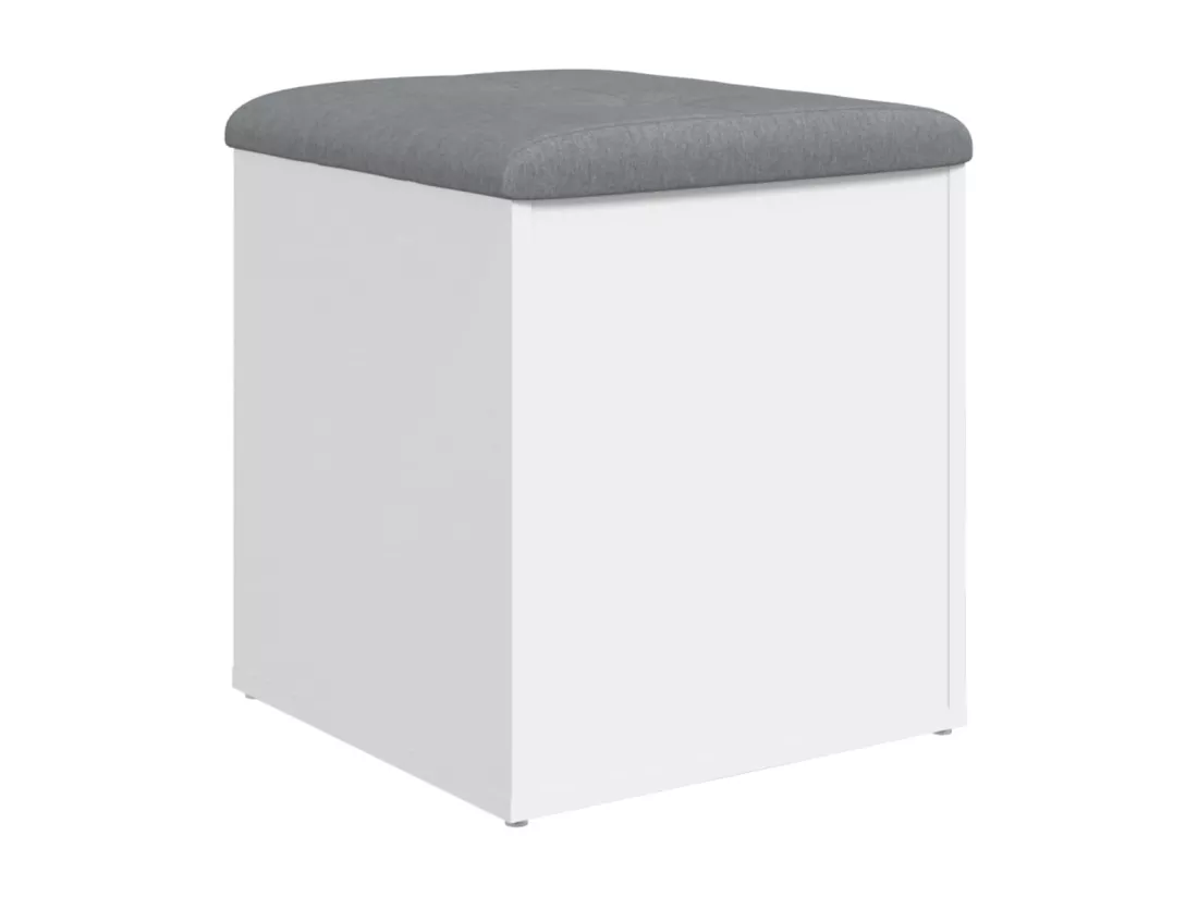 Banc de rangement blanc 42x42x45 cm bois d'ingénierie
