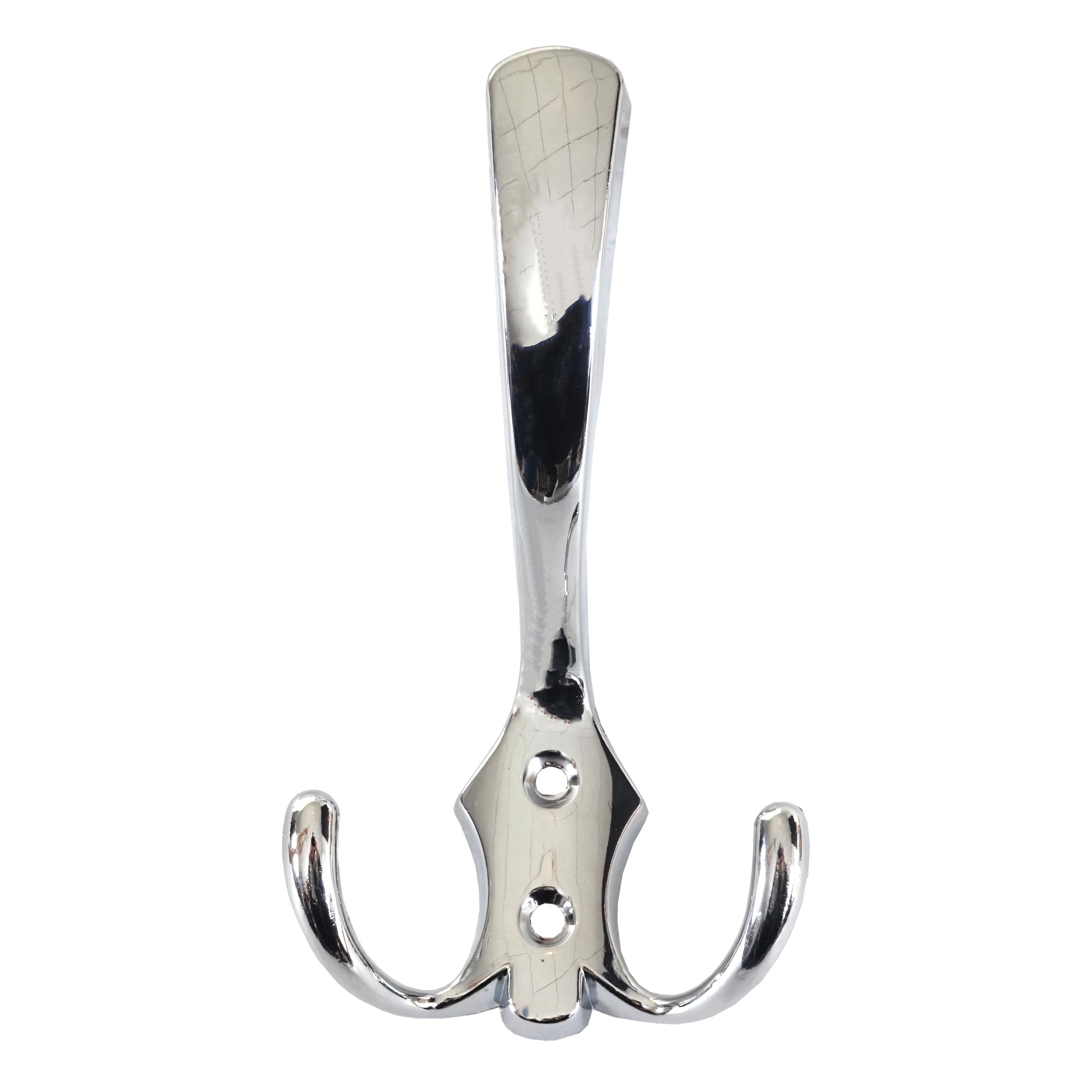 2er-Set Garderobenhaken MCW-D46, Haken Wandhaken Kleiderhaken Set ~ Farbe: silber