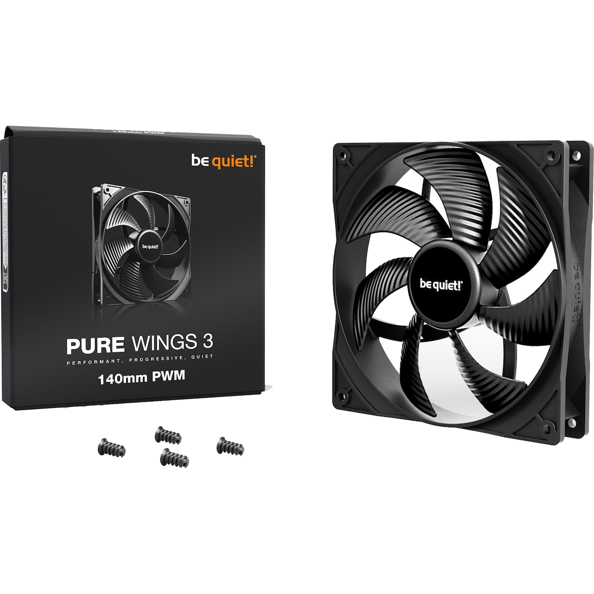 be quiet! PURE WINGS 3 140mm PWM-vifte (sort)