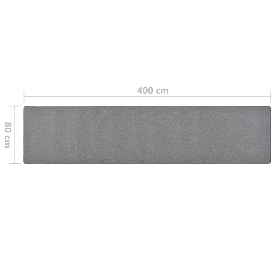 vidaXL - Vloerkleed - Grijs - Polypropyleen - 80 x 400 cm
