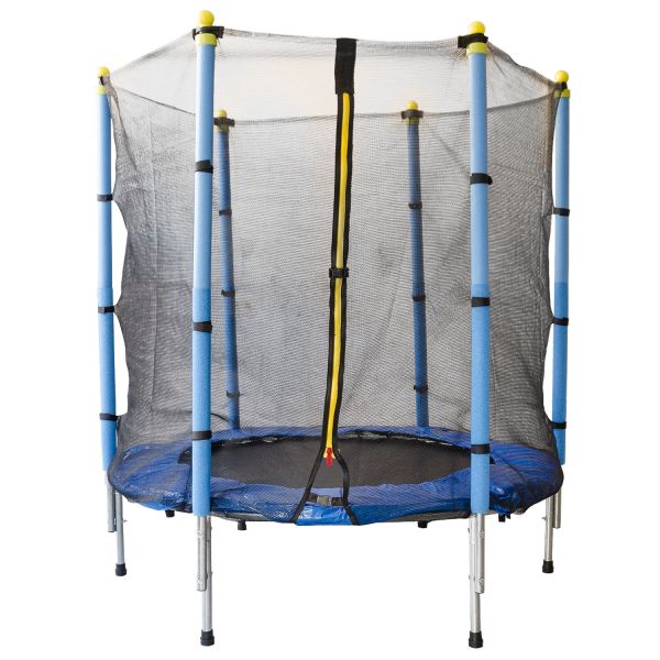 Bonplus Bp Trampolim para Crianças Rede de Segurança Diâmetro 140CM 140 X 140 X 165 cm Azul
