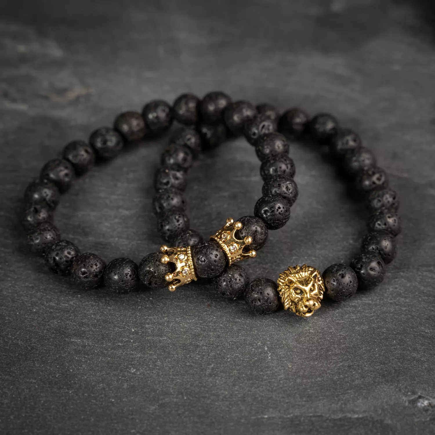 Auxere Lion Crown Double Row Armbånd Sten KXD0206
