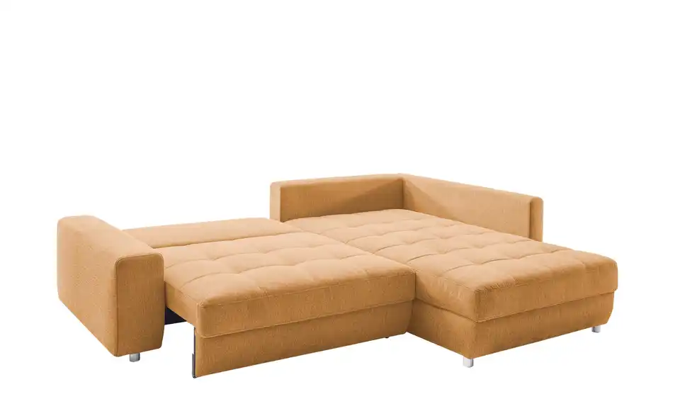 Ecksofa Arissa de Luxe Honiggelb rechts Webstoff