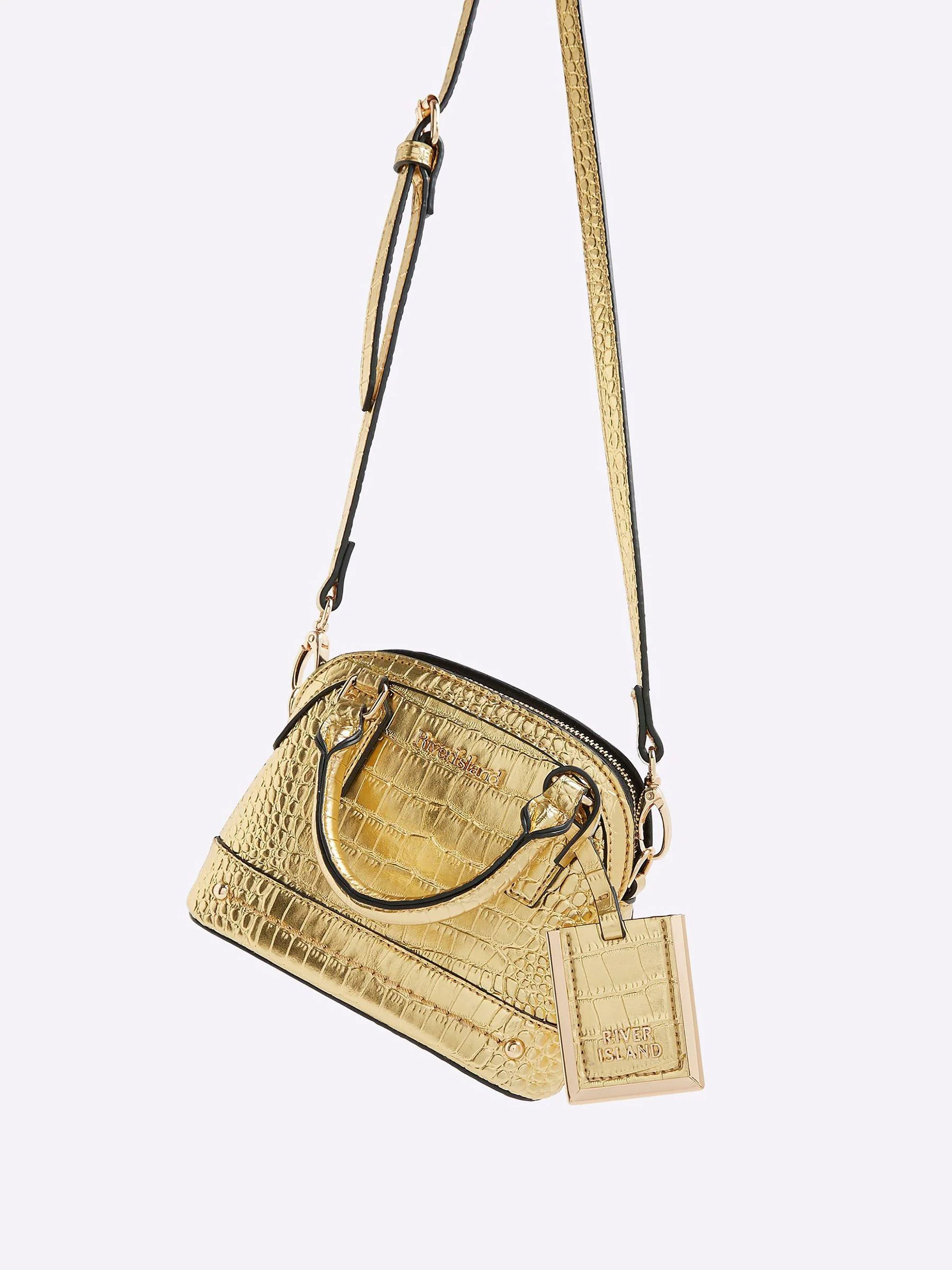 River Island Mini Croc Texture Cross Body Bag